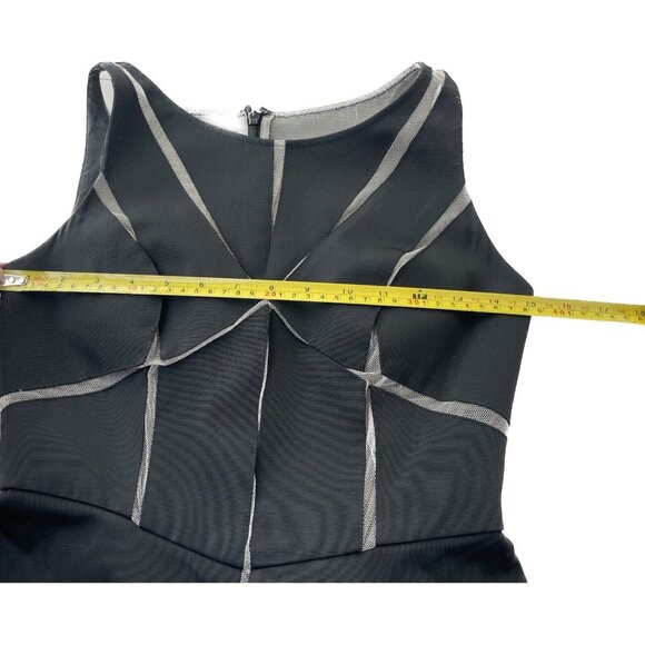 Aidan Mattox Boat Neck Sleeveless Zipper Back Twill & Mesh Dress 2 XS - Picture 11 of 13